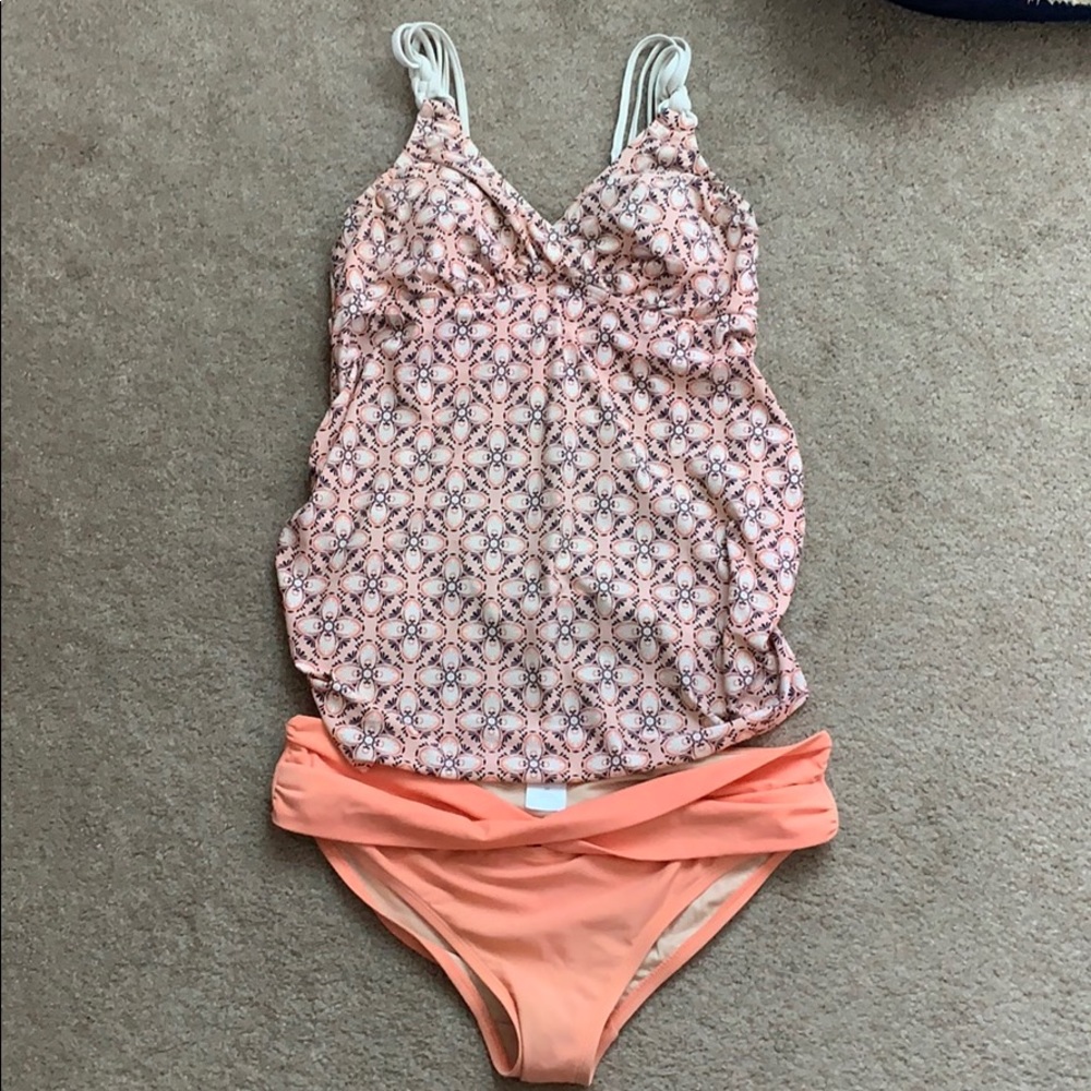 Two piece maternity bathing suit
